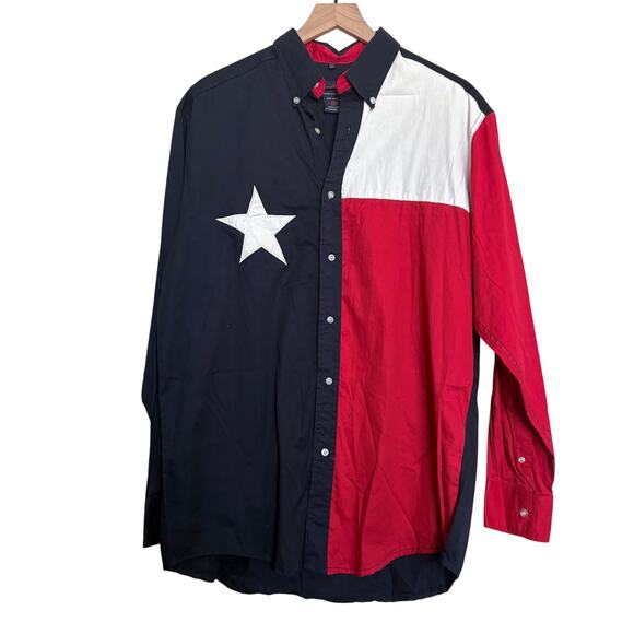 Carlo Costa Texas Flag Western Shirt Pearl Snap Long Sleeve Size L Cowboycore - Picture 2 of 6